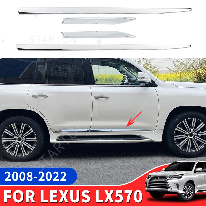 For 2008-2022 Lexus LX 570 LX570 Car Door Chrome Trim Upgrade Body Kit Decoration Accessories