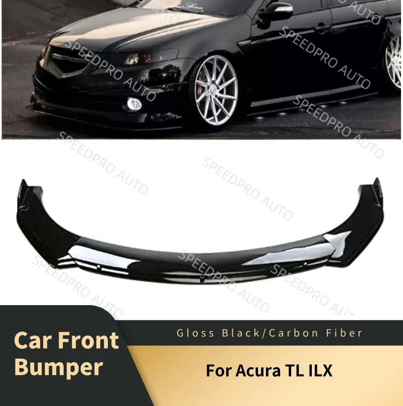 Alerón de parachoques delantero de coche, divisor inferior para Acura TL ILX, Kit de carrocería Protector de arañazos embellecedor de difusor automático, color negro