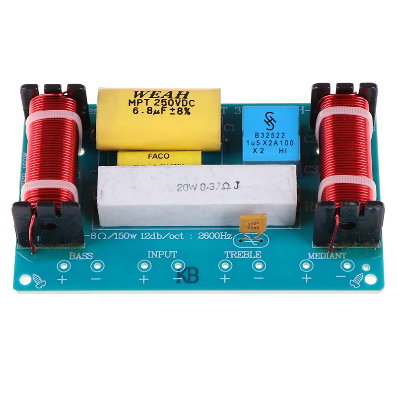 1Pieces 120W Speaker 3 Unit Hi-Fi Audio Frequency Divider 3 Way Crossover Filters 4-8Ω Home Theater Accessories