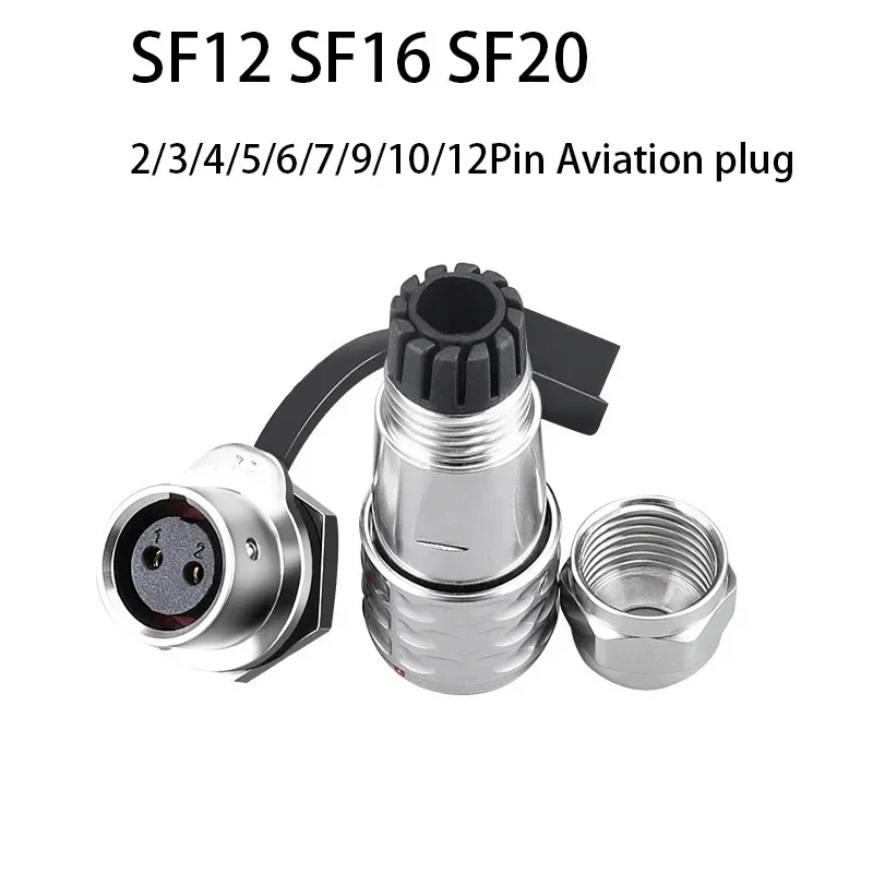 

SF12 SF16 SF20 2/3/4/5/6/7/9/10/12Pin Aviation Panel Mount Waterproof Connector Male&Female Plug