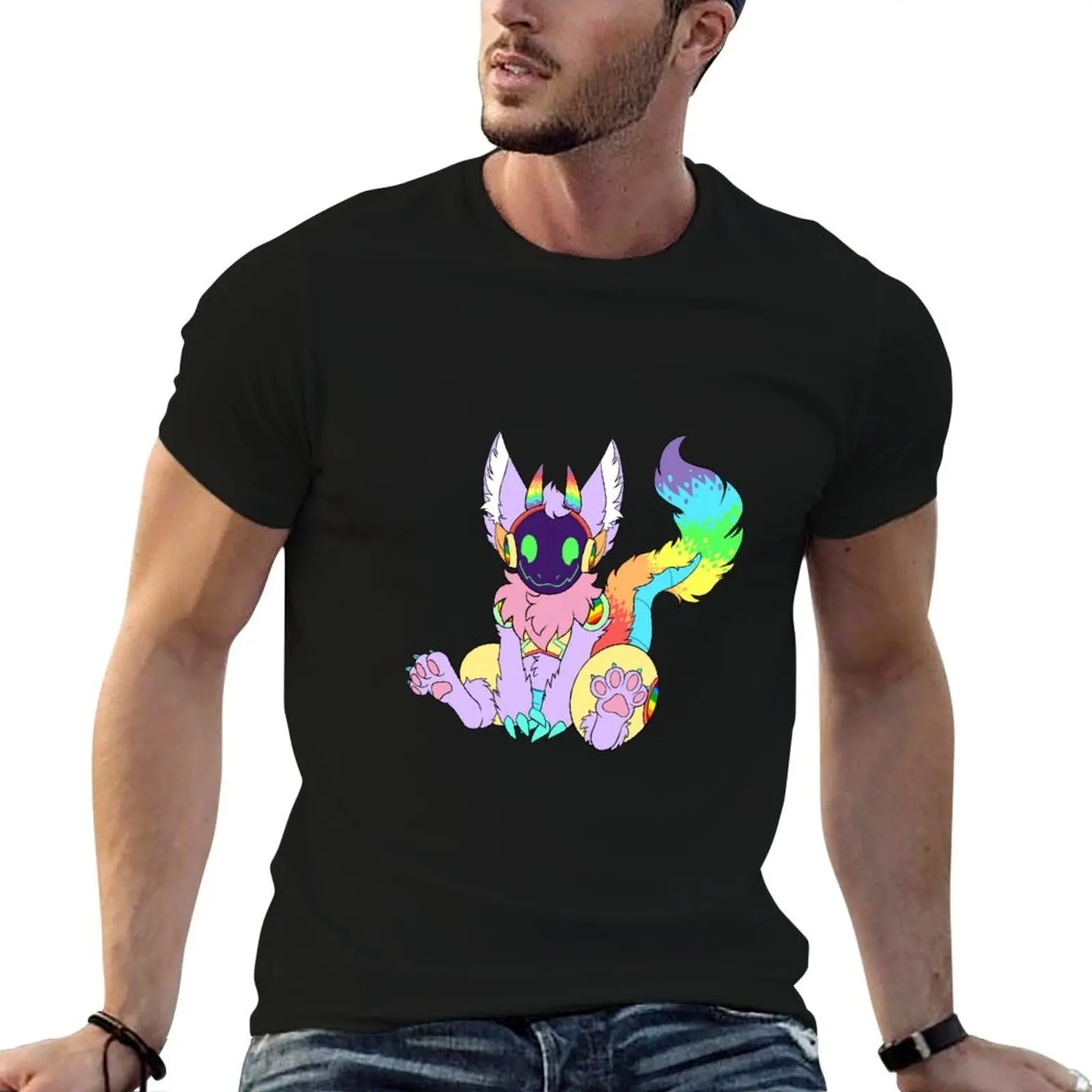 

Pastel Rainbow Protogen T-Shirt graphic shirts plus size tops mens graphic t-shirts big and tall