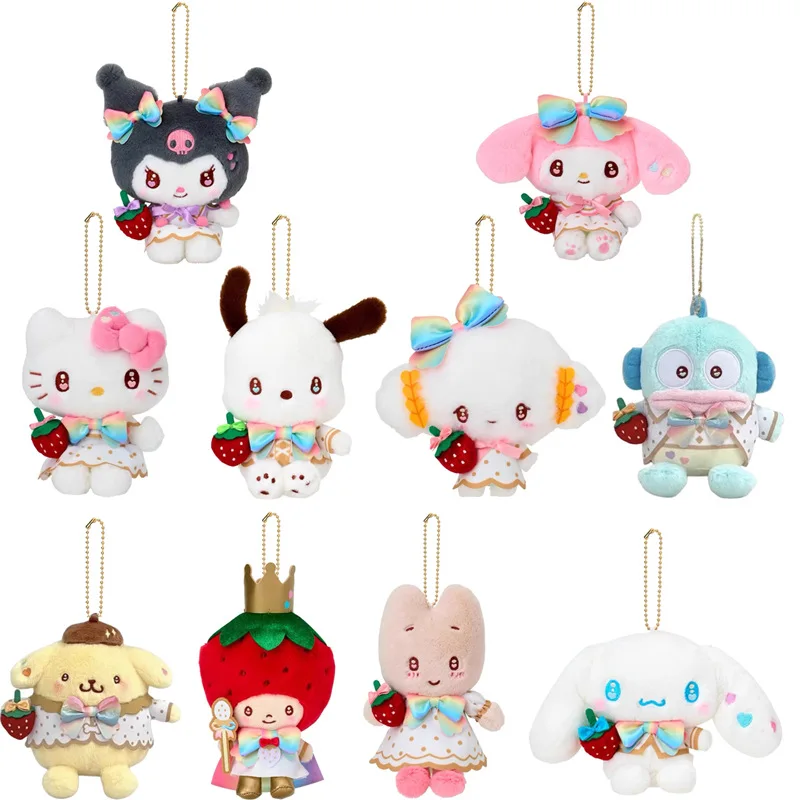Hello Kitty Strawberry 50e verjaardag Kuromi My Melody Cartoon Kimono staande pluche rugzak hanger meisje cadeau