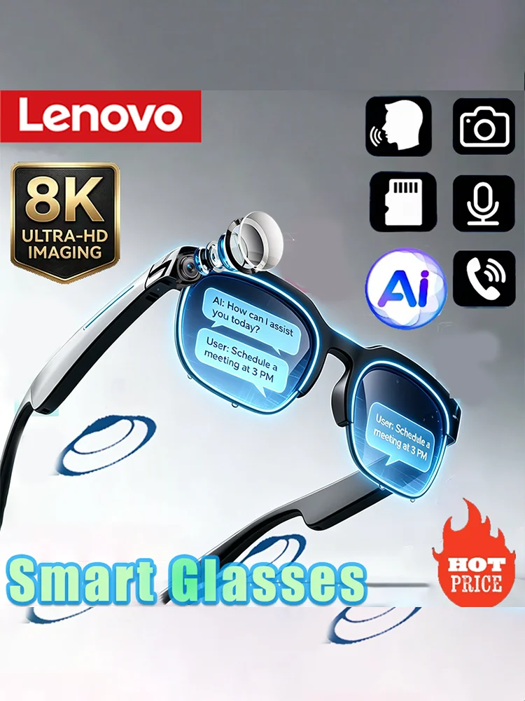 Okulary inteligentne Lenovo 8K 2027 Nowe AI Tłumaczenie Bluetooth Rozmowy Nagrywanie Rozmów Odsłuch Muzyki Męskie Damskie Inteligentne Okulary Przeciwsłoneczne — zdjęcie produktu 7
