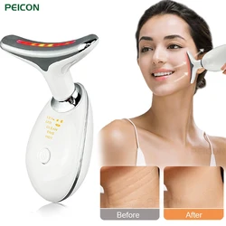 Facial Massager EMS Microcurrent Face Neck Lifting Massager Thin Double Chin Vibrator Skin Tighten Light Therapy Beauty Device