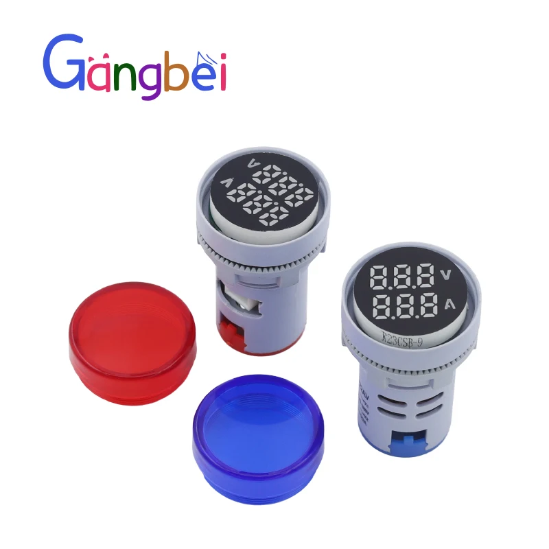 Lampu indikator tampilan ganda LED tegangan AC, ammeter 60-500V 1-100A tampilan digital AD16