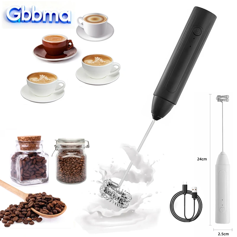 01Esencial para el hogar, batidor de huevos eléctrico, Espumador de leche inalámbrico de mano, Espumador de café y capuchino, Mini batidora para el hogar, 1 ud.