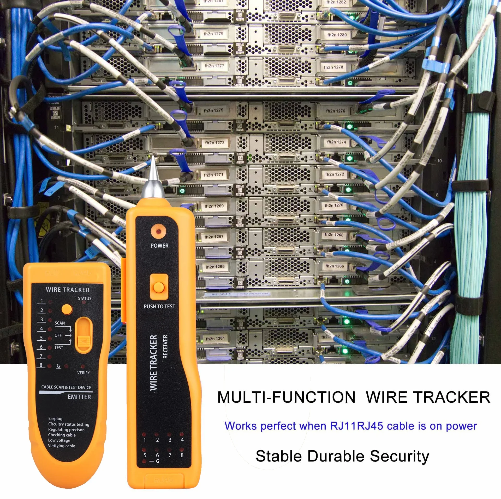 Tester kabli sieciowych Cat5 Cat6 RJ11 RJ45 Narzędzie do śledzenia kabli telefonicznych Toner do kabli sieciowych LAN Ethernet Wykrywacz kabli sieciowych Wyszukiwarka linii