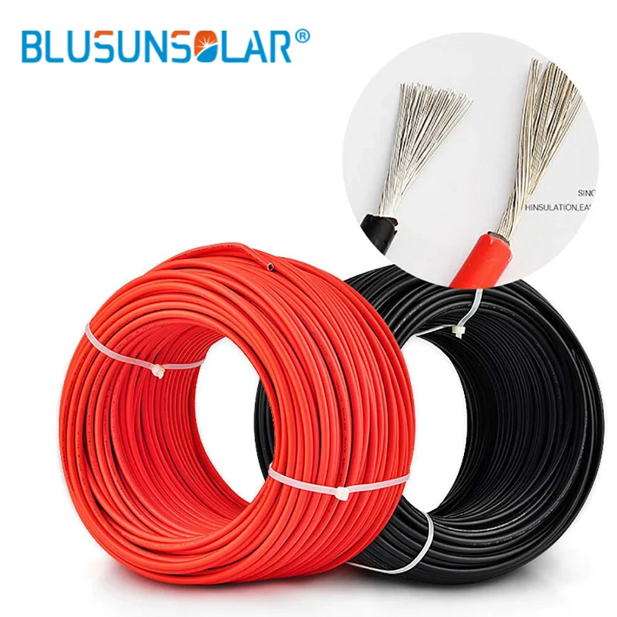 100 Meters/Roll Solar PV Cable 4mm2  Photovoltaic Cable Red or Black PV Cable Copper Conductor XLPESheath TUV Certification