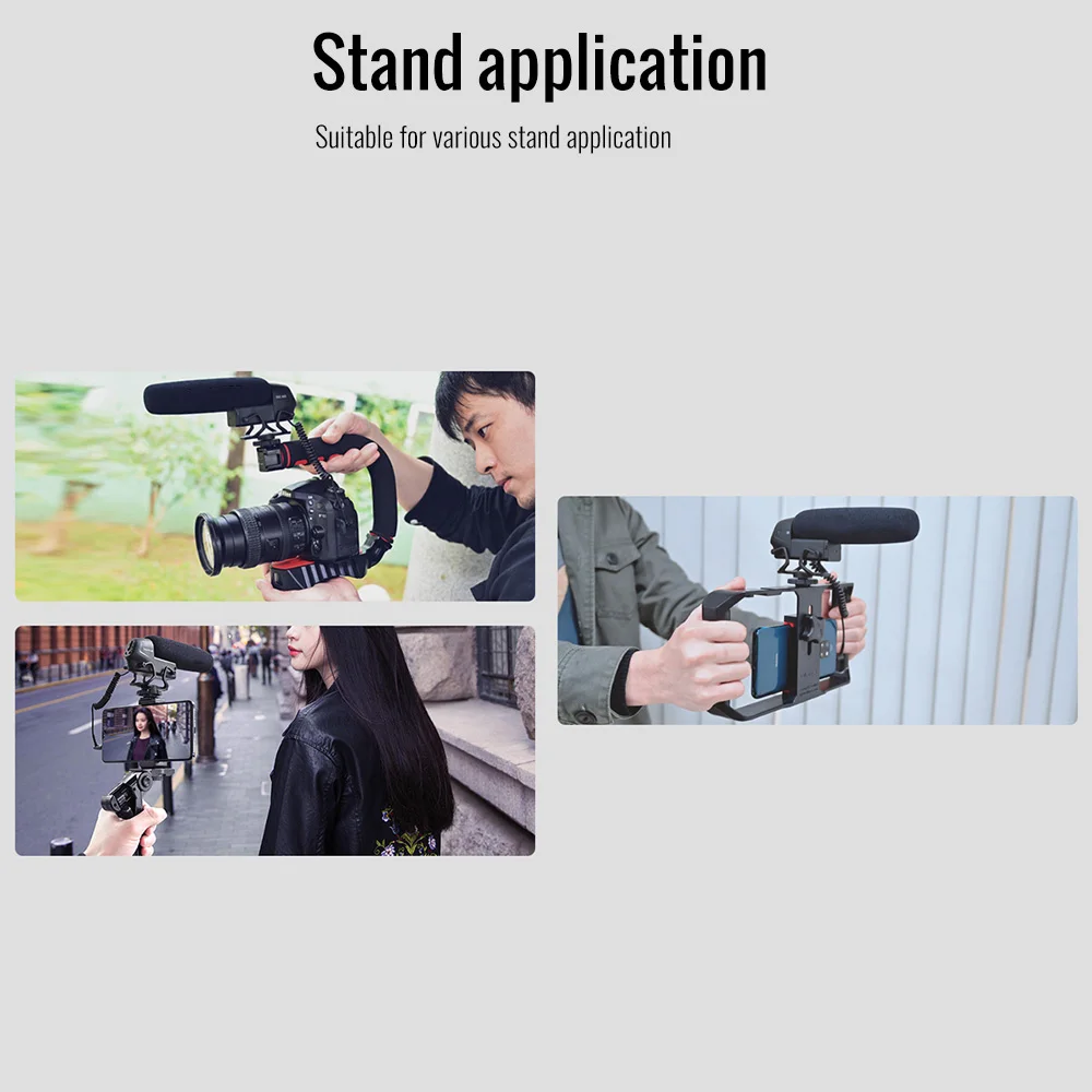 SGC-600 On-camera Condenser Interview Microphone Mic Super-cardioid 3-level Gain Control Low Cut Switch 3.5mm Plug