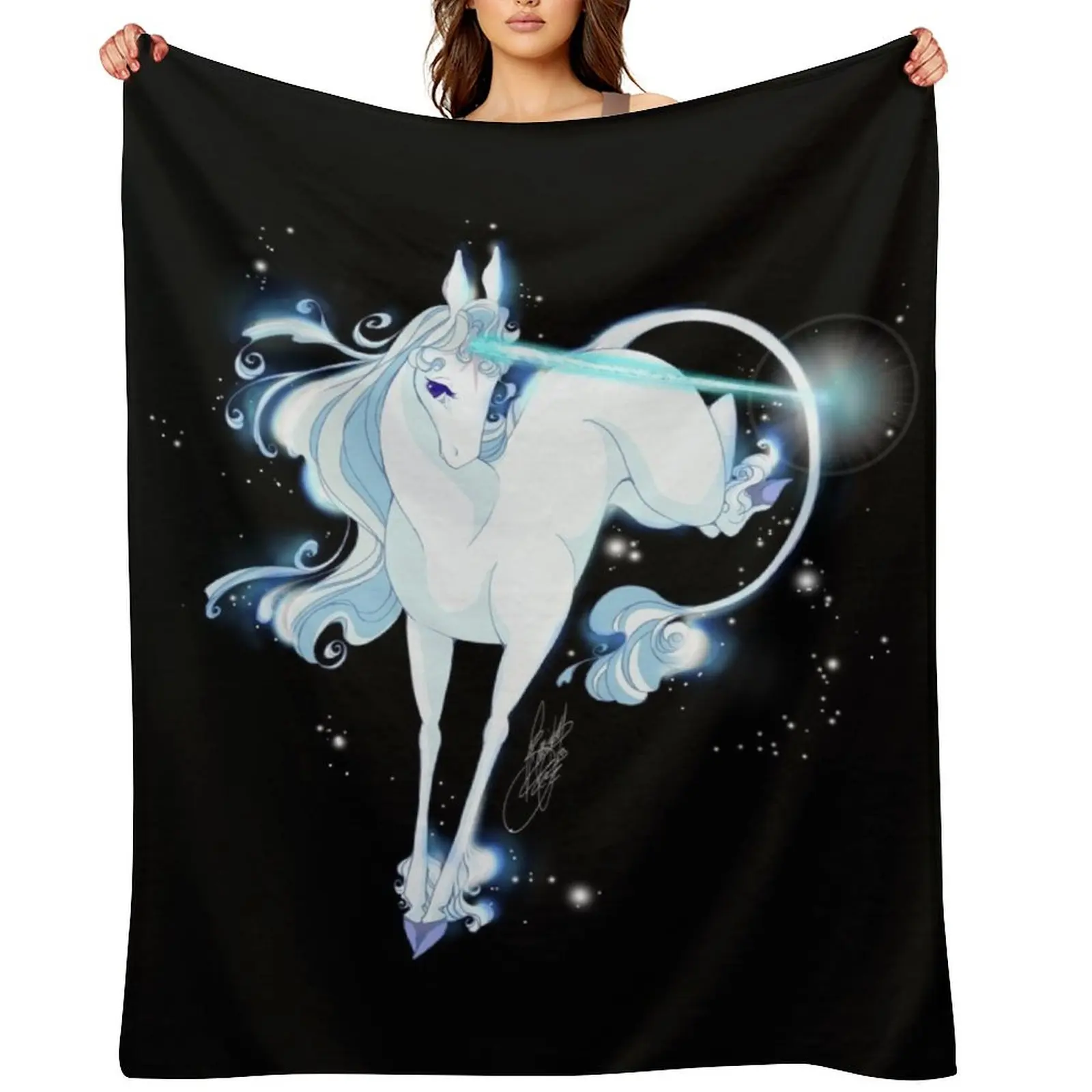 

The last Unicorn - Try to go home - Glimmer Version Throw Blanket Quilt Soft Big Blankets For Sofas Plaid on the sofa Blankets