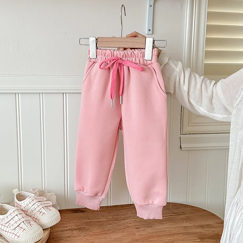 Ropa para niños, pantalones de chándal cómodos a la moda, pantalones deportivos informales sueltos de Color sólido para primavera y otoño, novedad de 2024