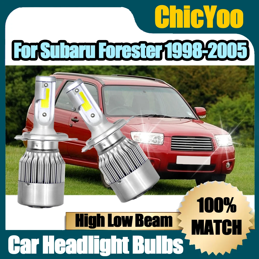 

2 шт., высокомощные, 6000K, белые, 20000LM, автомобильные фары, 120 Вт, H4, светодиодные лампы для фар автомобиля, автомобильные лампы для Subaru Forester 1998-2005 гг.