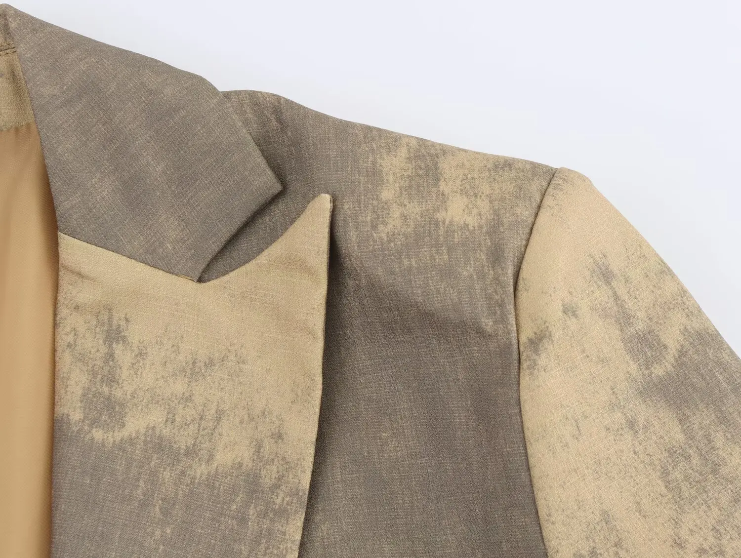 Abbigliamento femminile europeo e americano 2025 Primavera e autunno New Fashion Retro Tie-Dye Print Minimalist Blazer Top