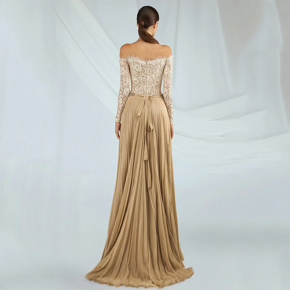 Robes de soirée longues personnalisées, épaules dénudées, élégantes, pour occasions formelles, robes de bal en dentelle, longueur au sol, style sirène, 2025