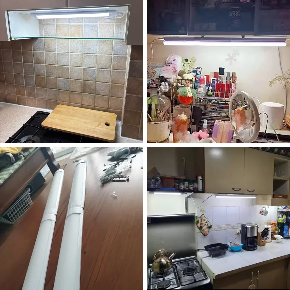 السوبر مشرق ضوء المطبخ الرطوبة واقية تحت أضواء الكابين 50/30 سنتيمتر إضاءة المطبخ 20 واط 10 واط 6 واط Led أنبوبة ضوء T8/5 220 فولت 110 فولت