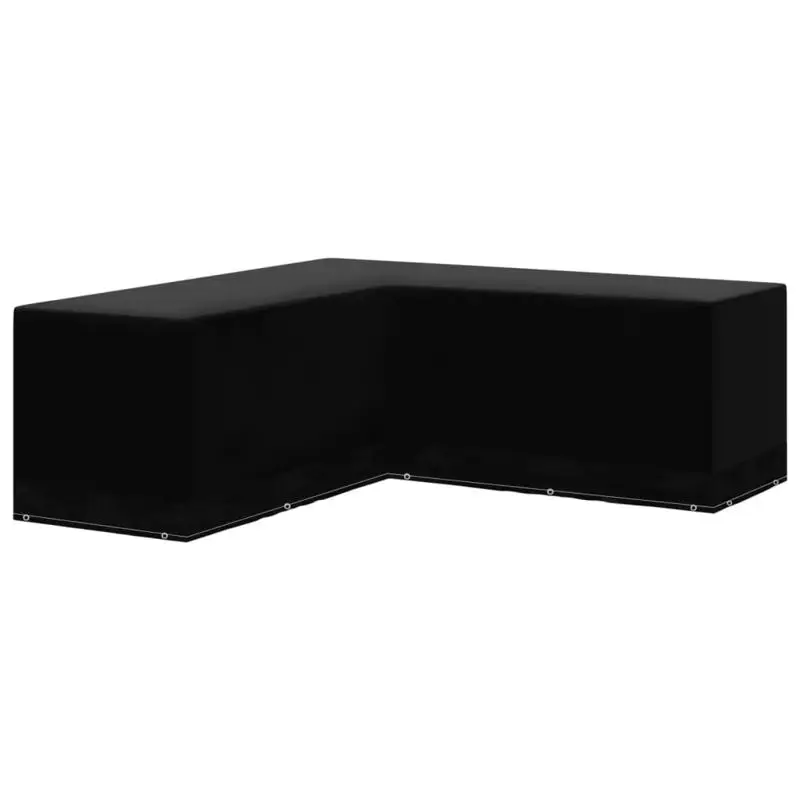 Housse de protection pour mobilier de jardin en forme de L, 12 œillets, 250x250x90 cm, Housse de protection robuste pour ensemble de patio en forme de L avec œillets
