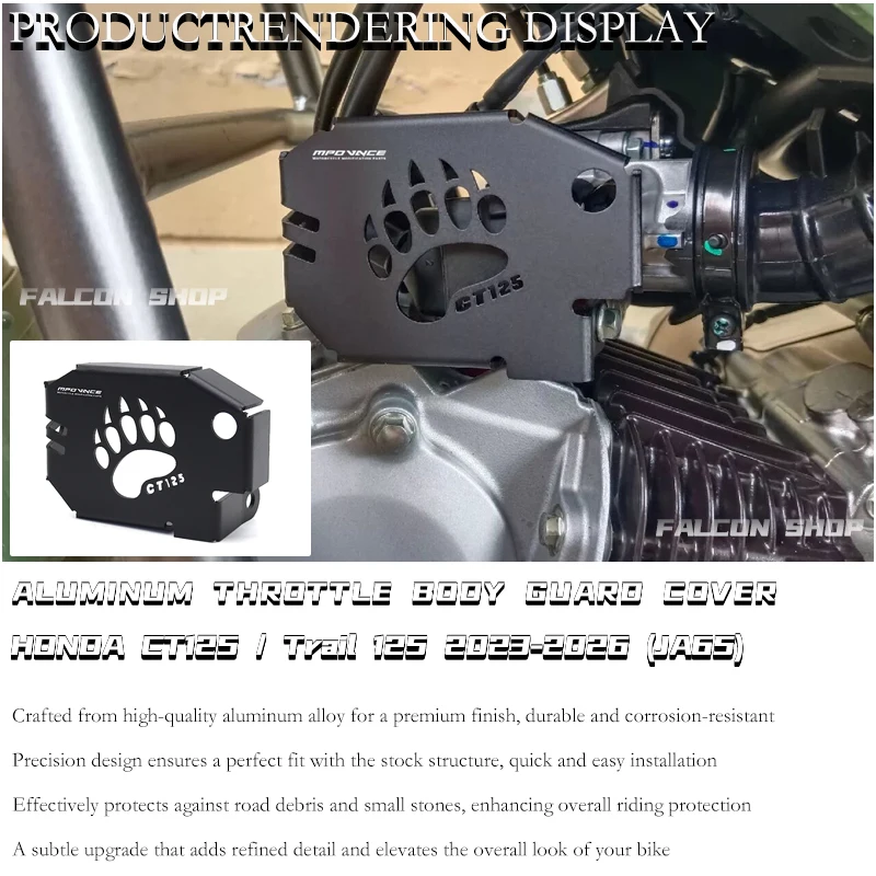 

Защитный кожух дроссельной заслонки из модифицированного алюминиевого сплава для Honda CT125, 2023-2026 гг.