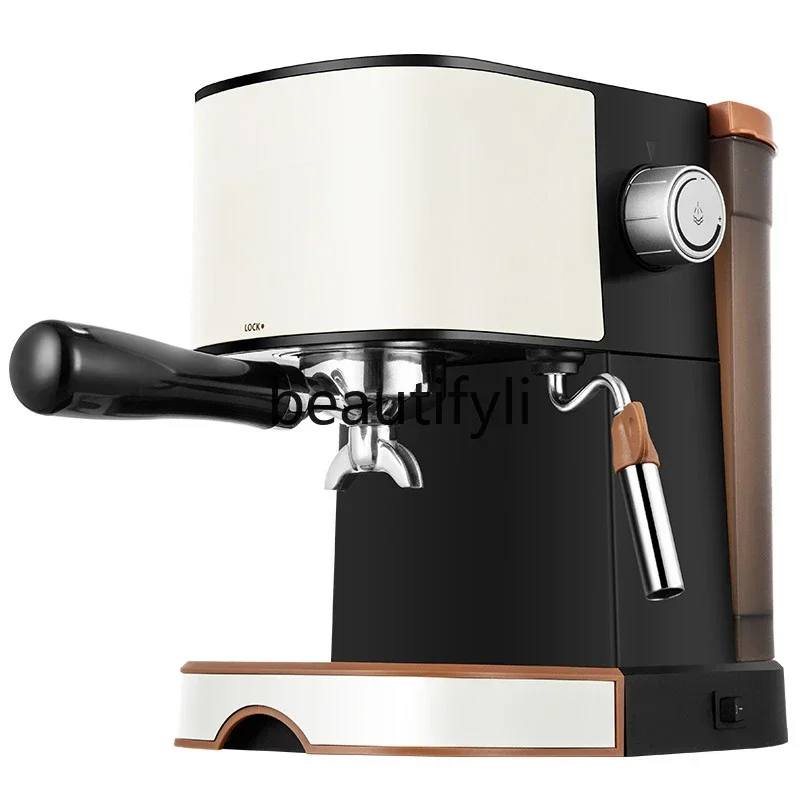 Máquina de café italiana pequeña para oficina en casa, bomba automática de presión, máquina de espuma de leche a vapor, cafetera integrada, 20bar