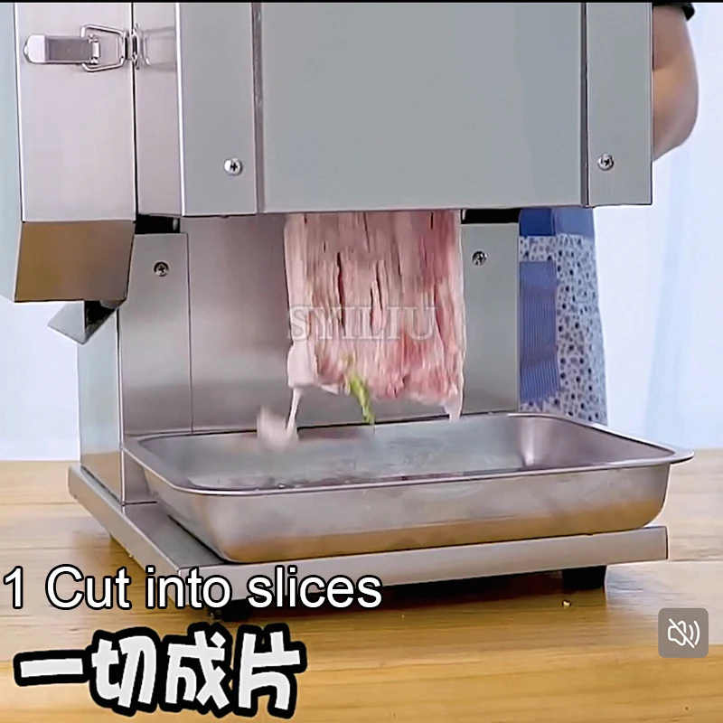 Cutting Blade Electric Meat Slicing Machine 2.5-21mm Thickness Bread Ham Vegetable Slicer for Kitchen Home Commercial