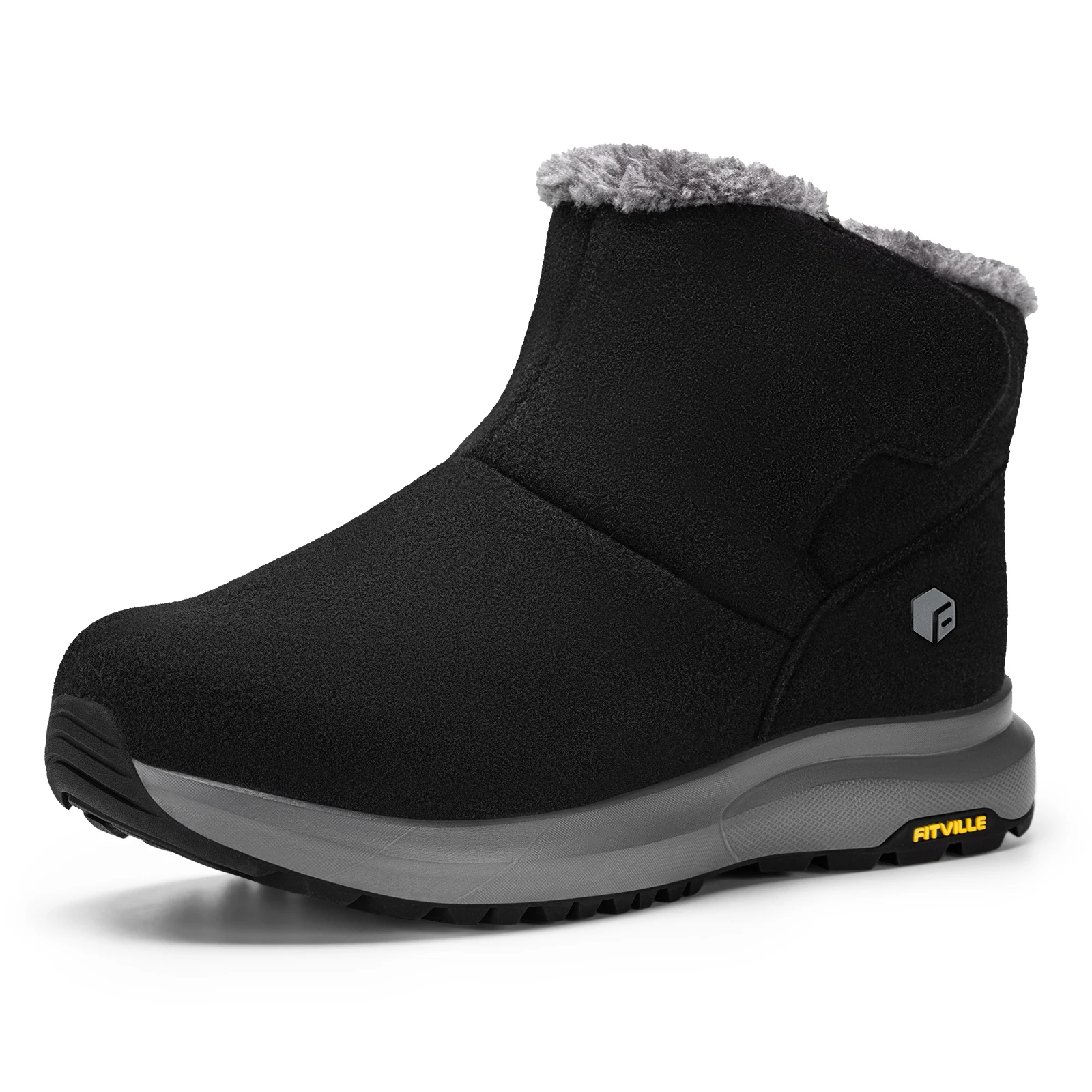 

Fittington Wide Winter Snow Shoes For Man Thick Fur-Lined Boots Winter Wide Width Male Ankle Boots Outdoor Keep Warm Snow Boots