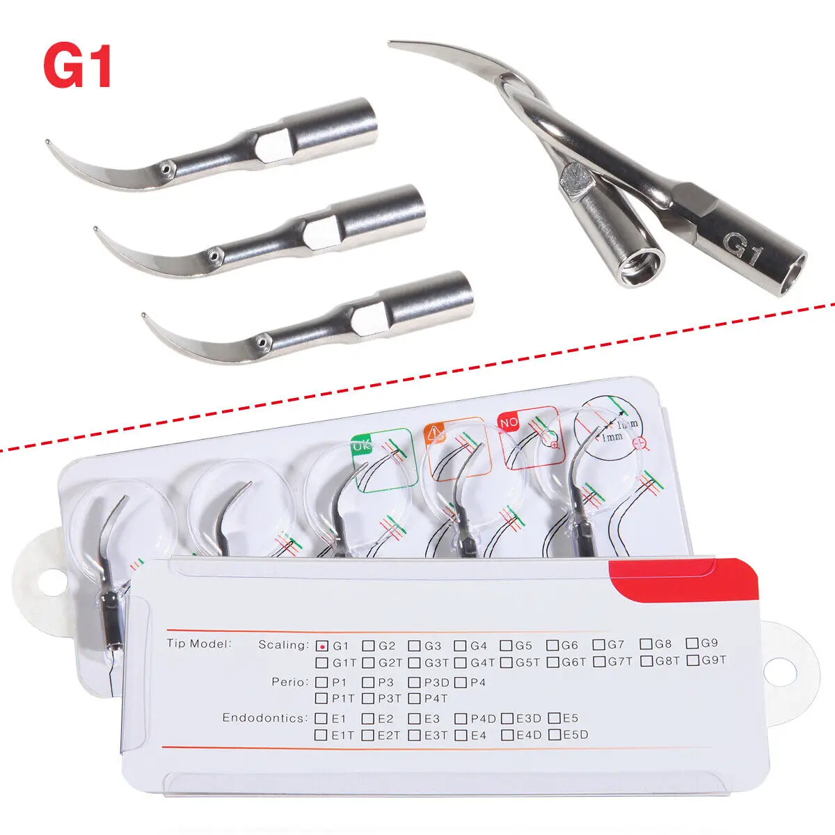 VRN Dental Ultrasonic Piezo Scaler LED Detachable Handpiece PH-1/ 5PCS Tips for EMS Woodpecker