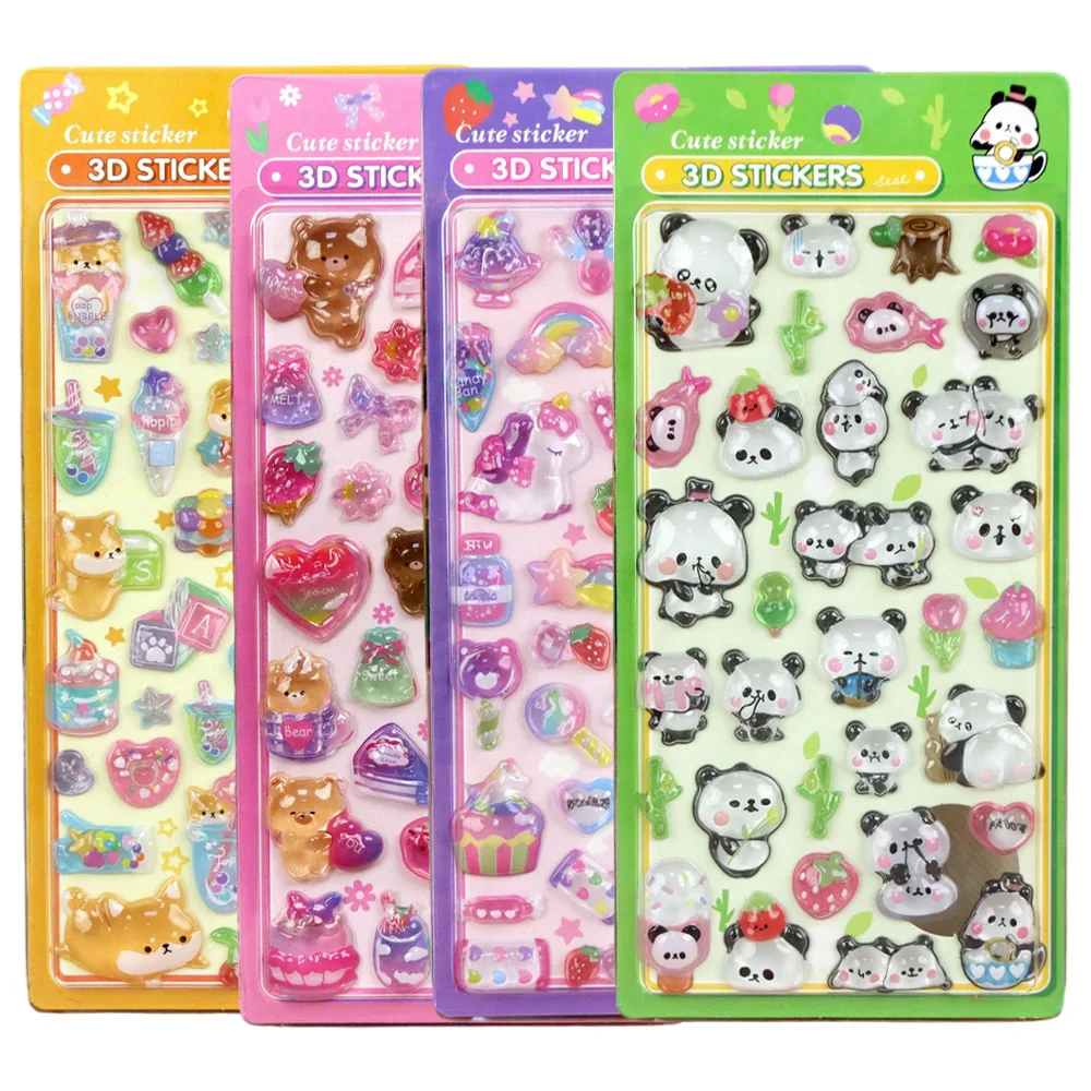 

Kawaii Chinese Panda 3D Stickers Cute Bear Solid Relief Stickers Journal Handmade DIY Decoration Stickers Kids Party Gifts 3Dシール