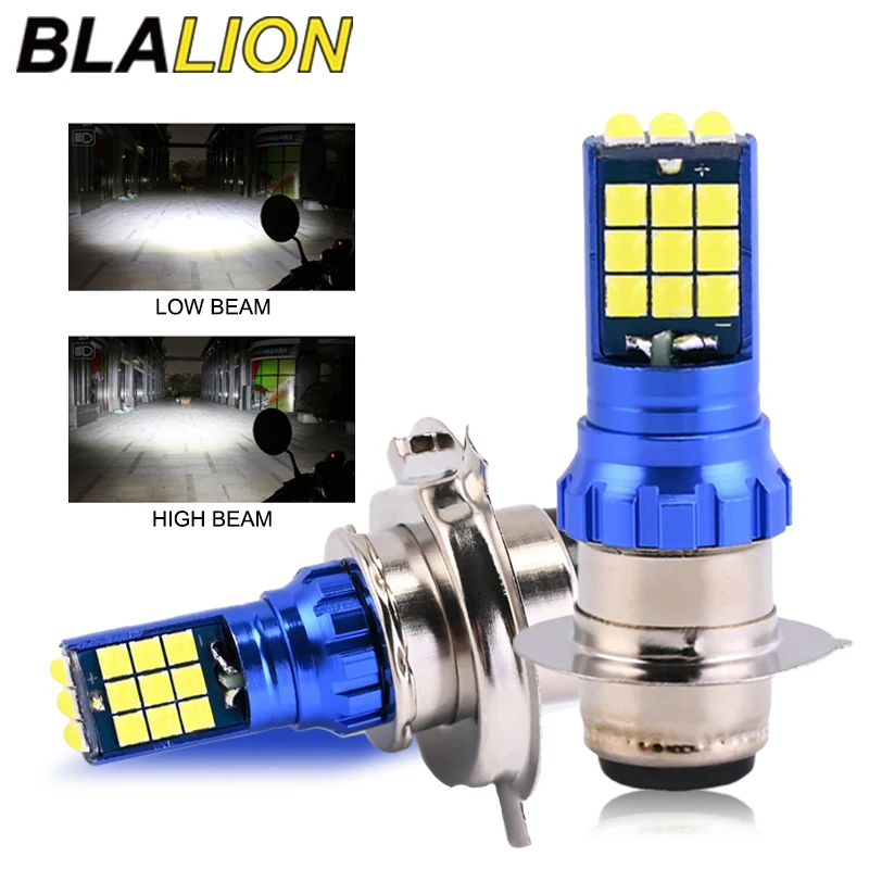 Blalion h4 led moto p15d led motorrad scheinwerfer birnen engel teufel augenlinse weiß gelb hi lo lampe roller zubehör 12v