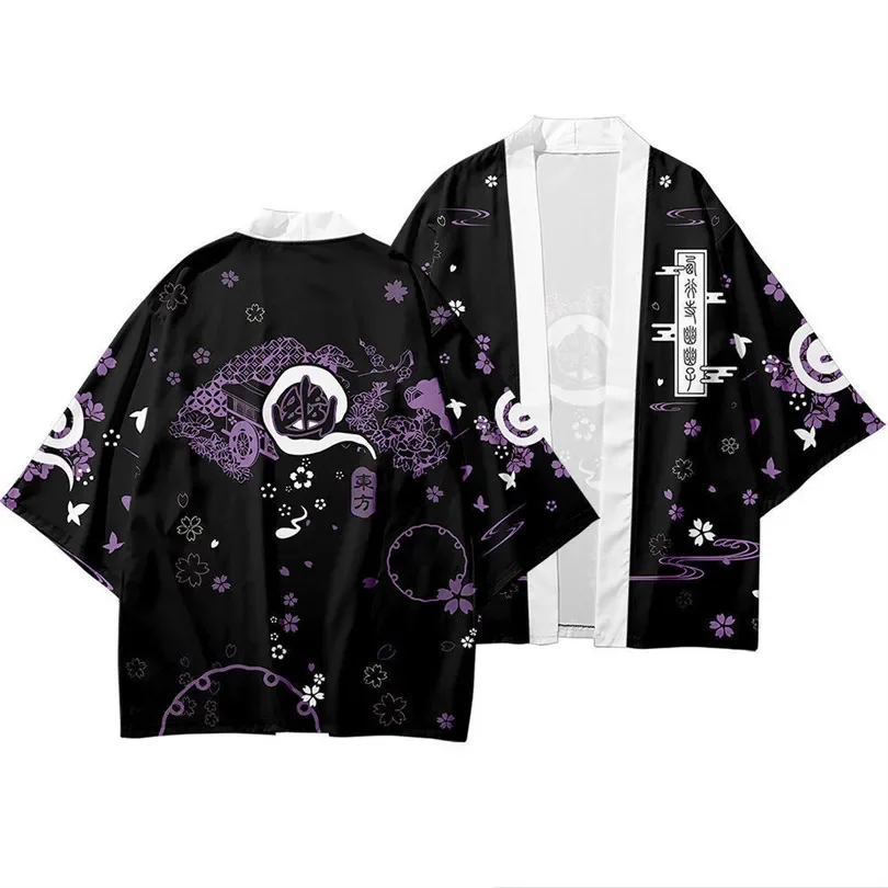 النمط الياباني كيمونو هاوري الرجال النساء سترة أنيمي الملابس اليابانية التقليدية الملابس الآسيوية #6