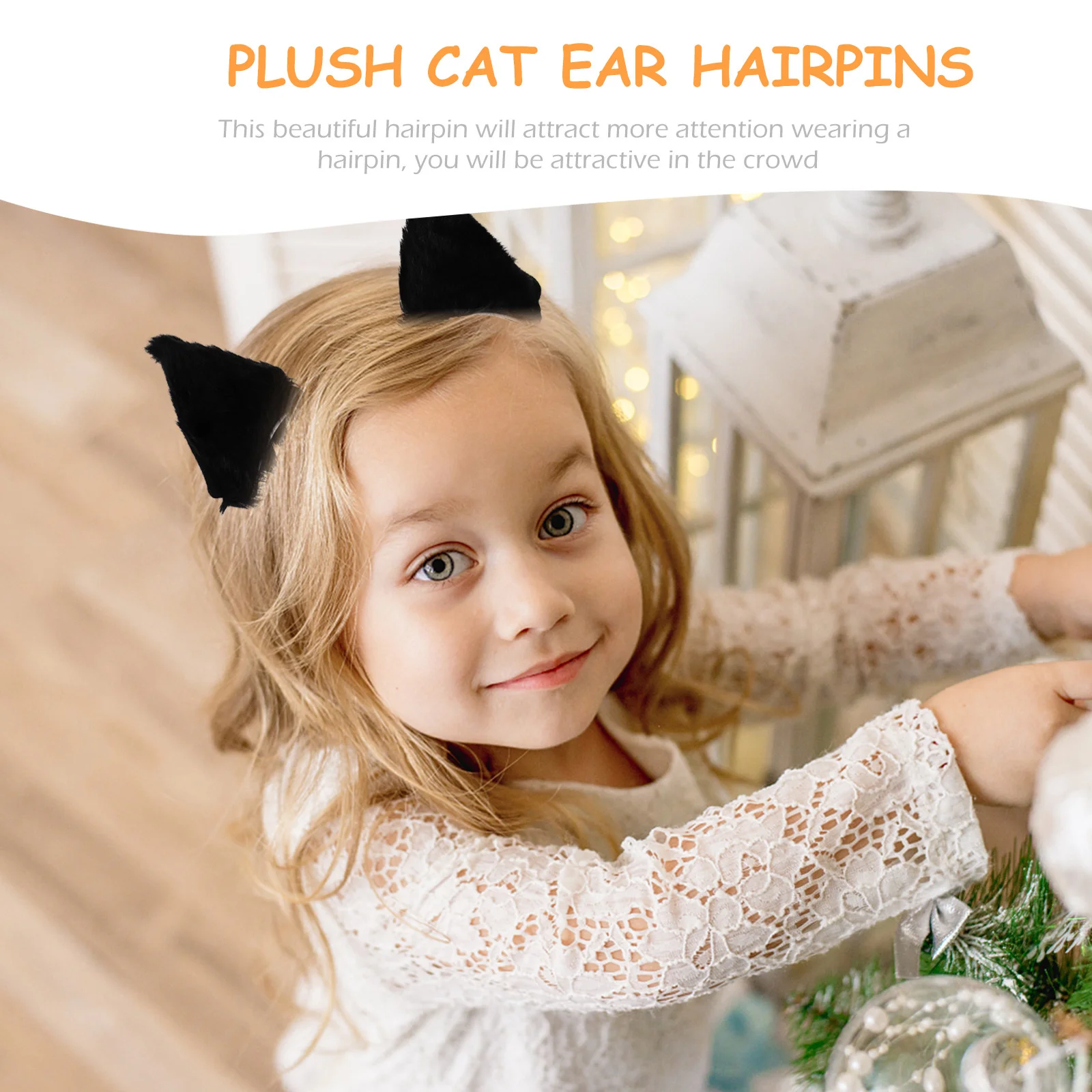 4 Pairs Plush Cat Ear Hair Clip Party Headdress Cosplay Ears Hairpin Lovely Ornament Girl Child