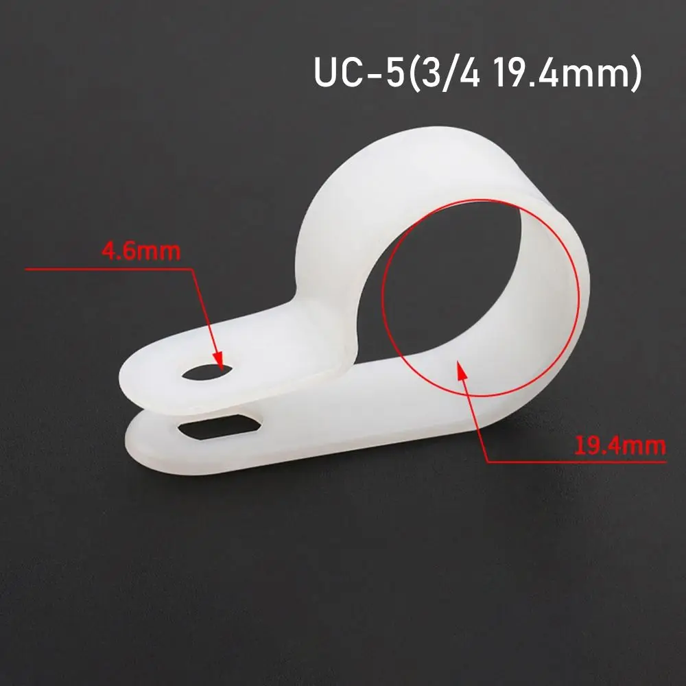 10PCS Durable Plumbing Tightening R-Type Hose Clamp Nylon Assortment Kit Cable Clip Fixed Plastic Fastening Buckles Cable