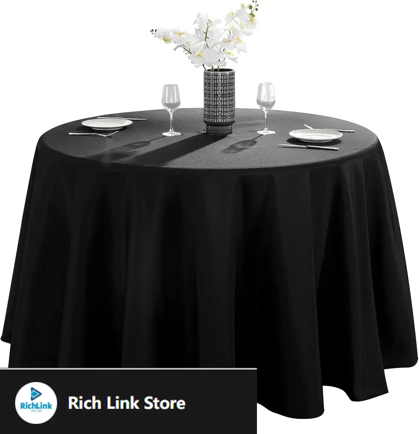 

Round Tablecloth 132inch 10pack Polyester Table Cloth, Stain Wrinkle Resistant Polyester Dining Table Cover for Dinning Party