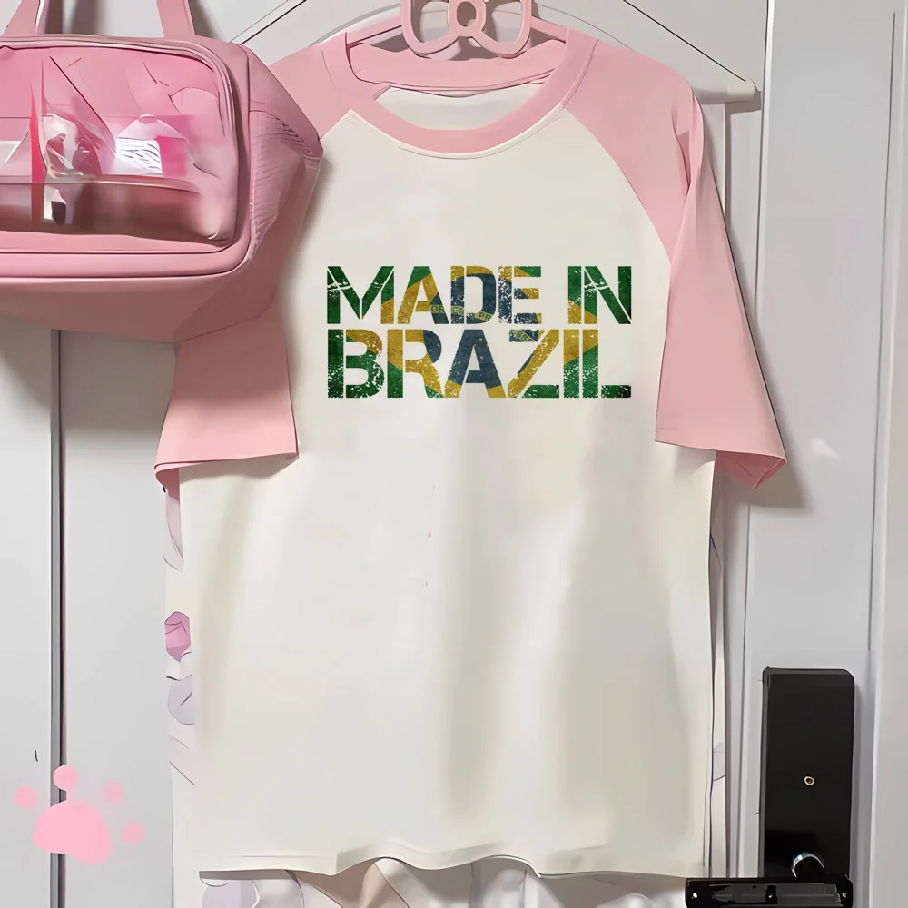 Brasilien T-Shirts Frauen jugendlichen Sommer weichen Stoff T-Shirts Mädchen Designer Anime Kleidung