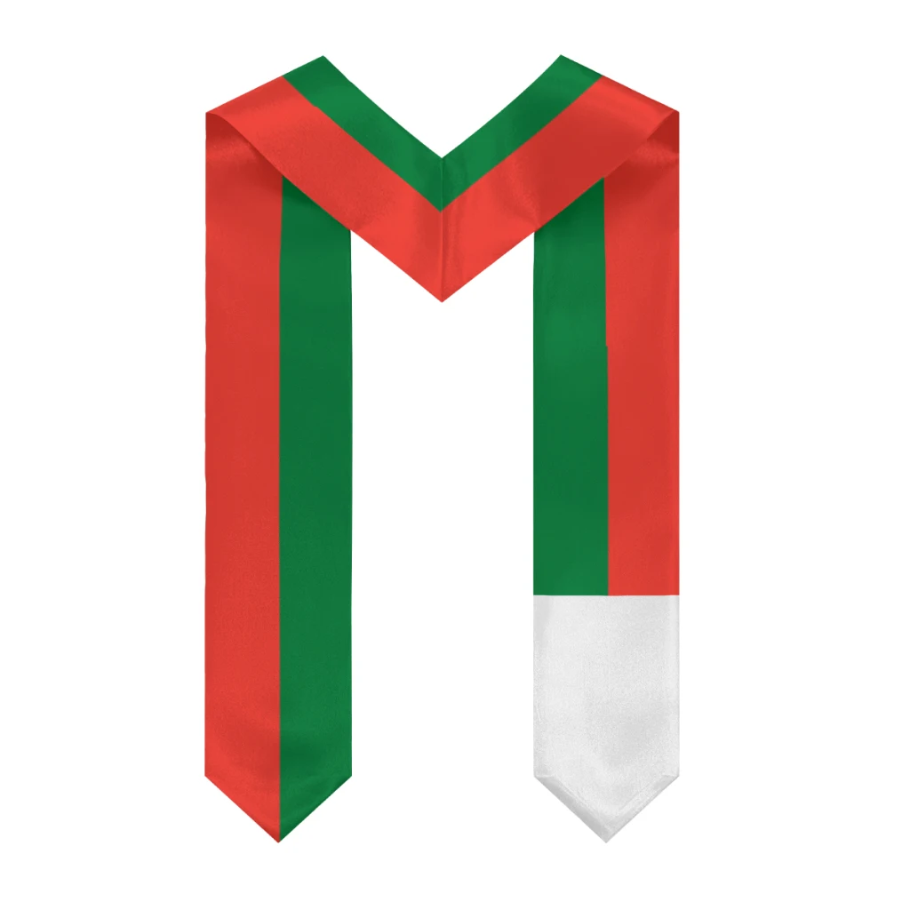 More design Graduation shawl Madagascar Flag & United States Flag Stole Sash Honor Study Aboard International Students