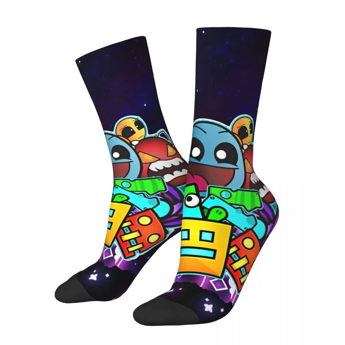 Geometry Dash Game Socks Men Women Polyester Fashion Geometric Dash Socks Spring Summer Autumn Winter Middle Tube Stockings