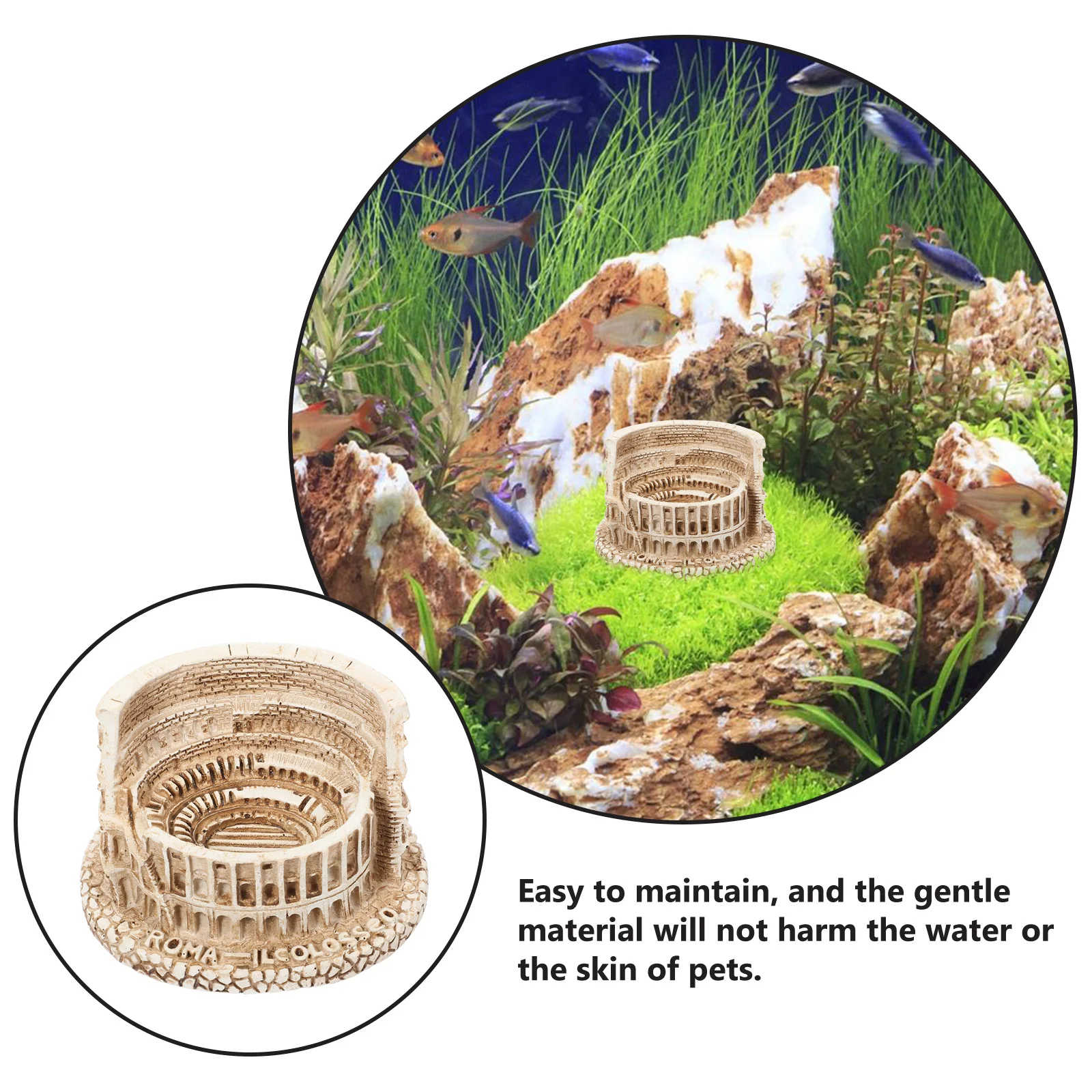 

1pcs Roman Colosseum Resin Desktop Ornament Ancient Architecture Home Decor Gift European Building Craft Table Adornment