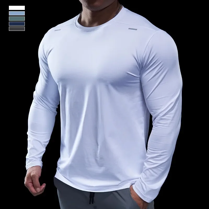 Men's Sports official-website Gym Fitness Clothes Special Casual Thin Slim Quick-drying Long-sleeved T-shirt Running Men's Style