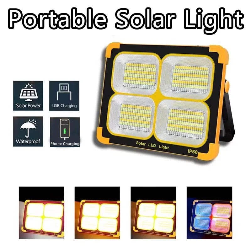 Portable Solar LED Lantern Tent Lamp Rechargeable Floodlight Emergency Night Market Light Outdoor Camping Bulb Solar Light