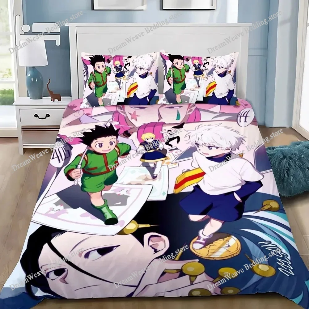 

Anime Hunter X Hunter Duvet Cover Pillowcase X Hunter Bedding Set Adult Boy Girl Bedroom Decoration Children Single Double