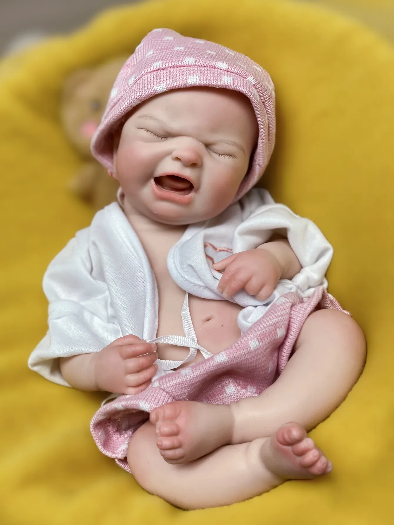 1Pc 13 Inch Full Body Soft Silicone Newborn Doll Handmade Bebe Doll With Cloth Lifelike Bebe Doll