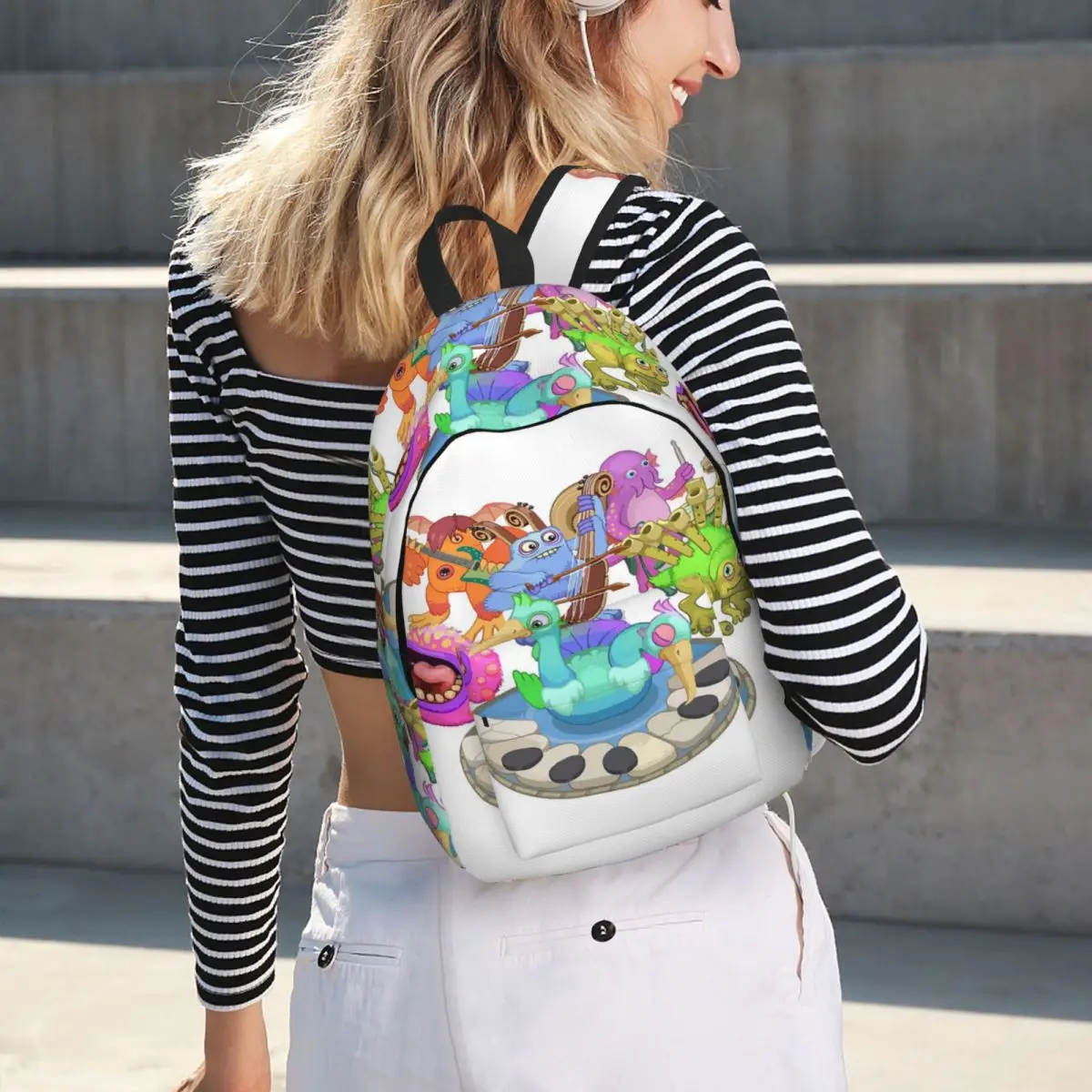 Wubbox My Singing Monsters Student Backpack School Bag Hiking Travel Daypack for Boys Girls Bookbag Shoulder Bags