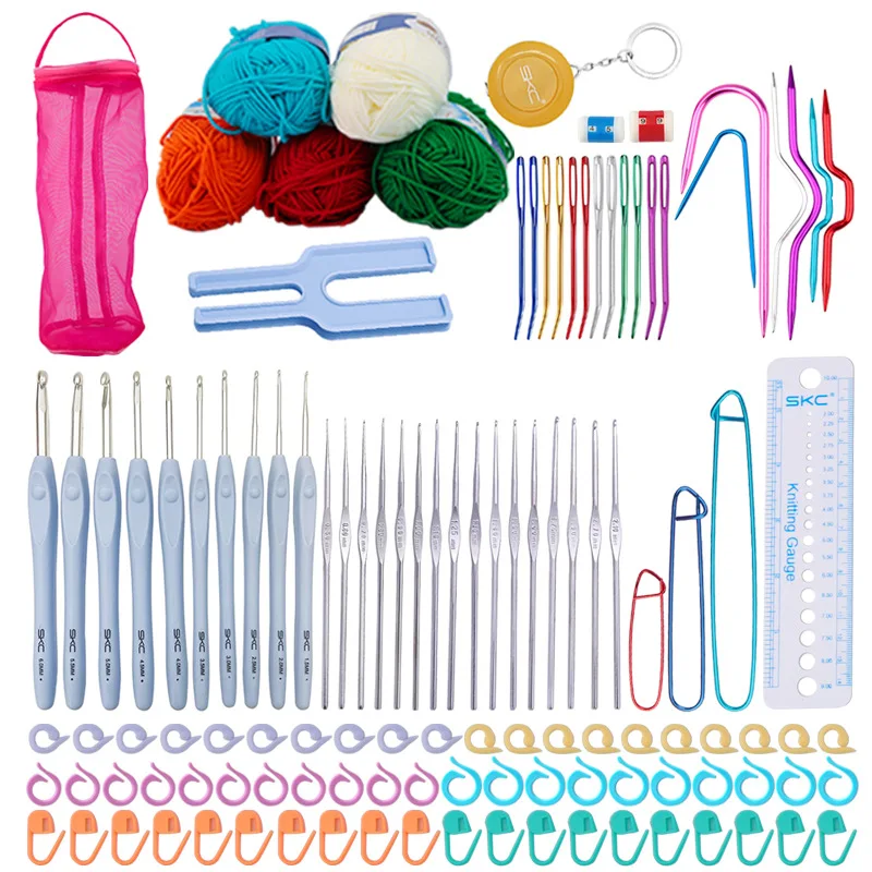 

Crochet Hook Set Hand Knitting Tools TPR Soft Handle Crochet Iron Crochet Hook Set Milk Cotton Accessories Sewing Needles Kit