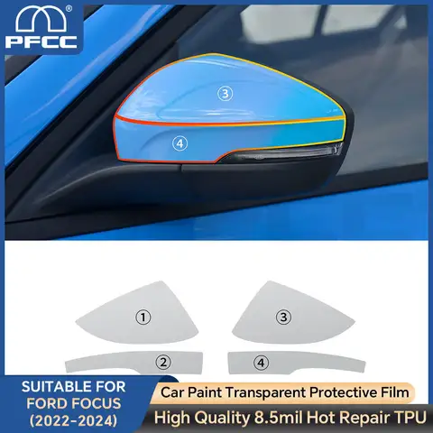 For 2022-UP Ford Focus 8.5 Mil Headlight Rearview Film TPU PPF Car Precut Paint Protective Film HD Scratch Exterior Accessories