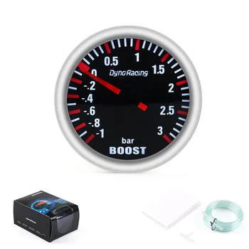 Dynoracing 2 ''52MM Turbo Boost jauge 3 BAR mécanique blanc Led Boost jauge fumée lentille Boost capteur BX 101537