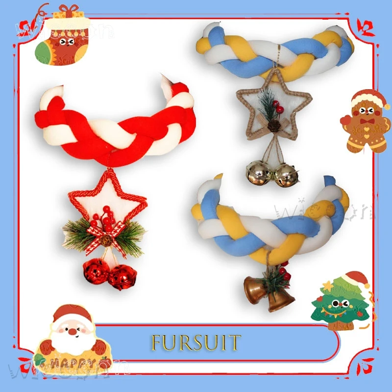 벨 초커 피그테일이 있는 퍼슈트 독특한 액세서리 애니메이션 코스프레 의상 크리스마스 선물 고품질 쇄골 체인 목걸이