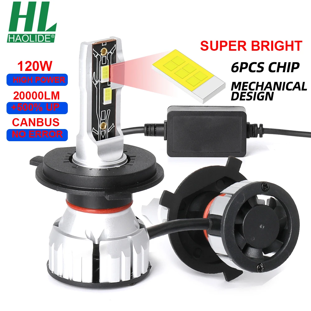 

HAOLIDE Car Headlight Bulbs 110W H7 Led Canbus Headlight Bulbs H1 H4 H11 9005 HB3 9006 HB4 Auto Headlamp Fog Light 12V 24V Led