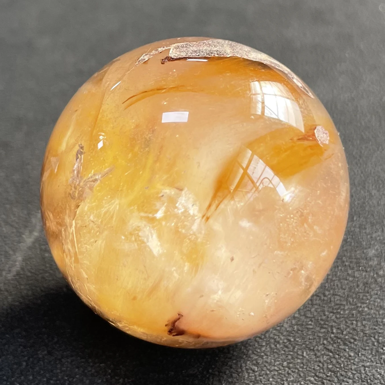 69g Natural Quarte Rutilated Rabbit Hair Crystal Ball Polished Quartz Sphere Reiki Healing Gift Room Decor Fengshui Y2084