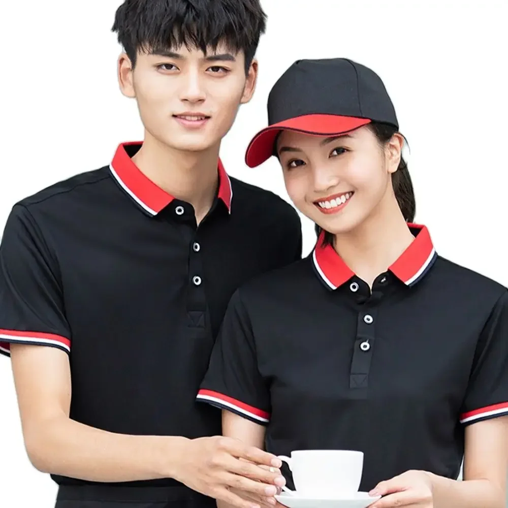 Waiter's Work Clothes Catering Milk Tea Fast Food Hotel Restaurant Barbecue Hot Pot Restauran Chef Jacket T-shirt