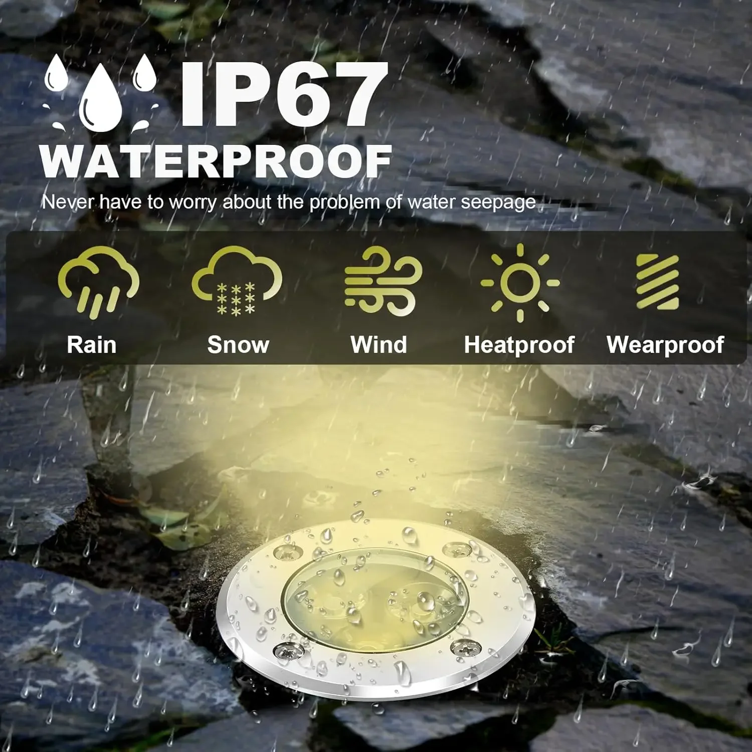 

4Pack 3W 12V Low Voltage LED In-Ground Lights Waterproof IP67 Outdoor Pathway Spotlights for Garden Yard Trees Flags