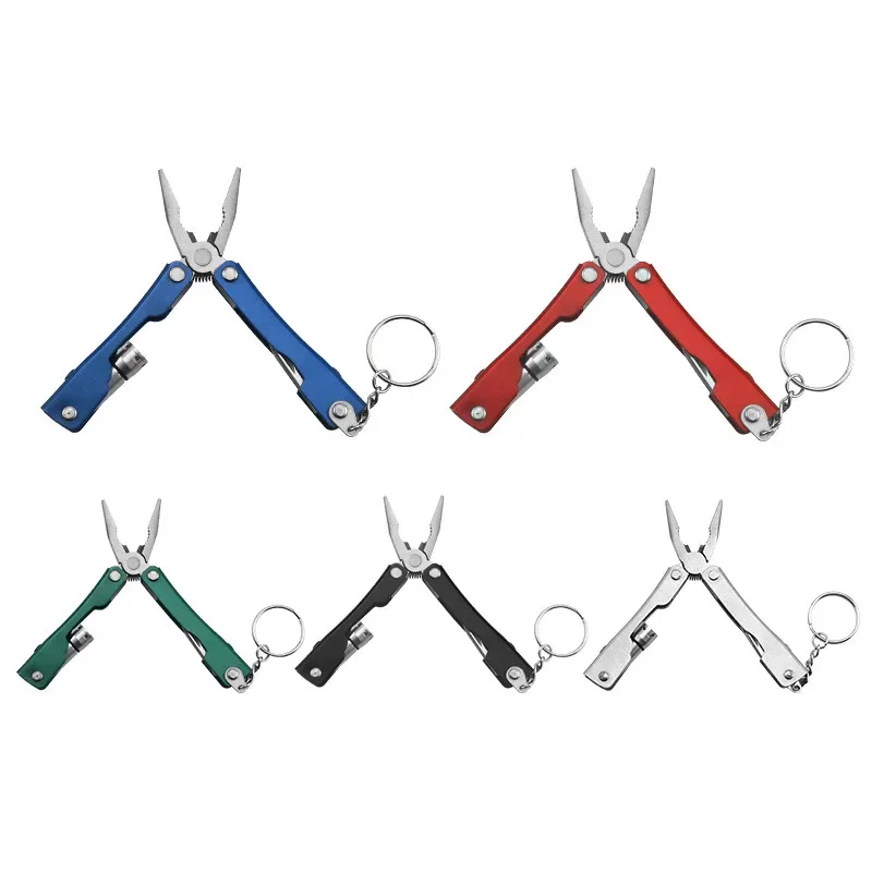 New Multifunction Stainless Steel Multi-tool Pocket Knife Folding Pliers Mini Portable Folding Blade Knife  With Led Light