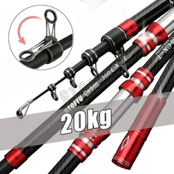 2.7M-4.5M Spinning Power Lure Heavy Throwing Surfcasting Baitcasting Rod Telescopic Fishing Pole 20kg, 10-50Lb Travel Surf Rod